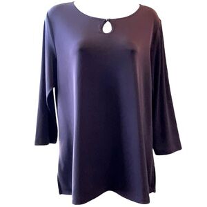 Chico’s Easywear Purple Top Long Sleeves Stretchy Keyhole Chico’s 1 US Size M